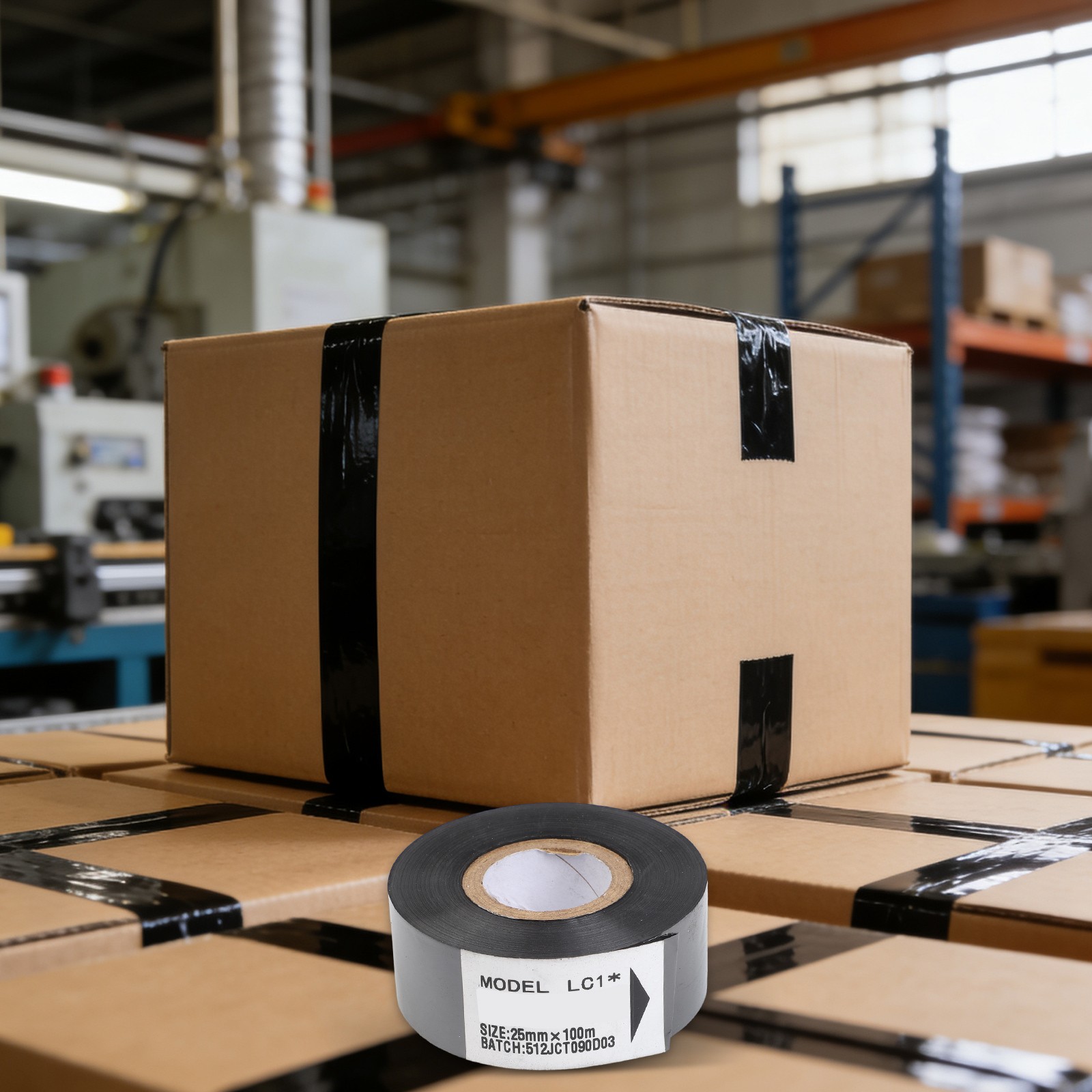 Easy Application Black Ribbon for HP241DY8 Date Printer Superior Adhesion
