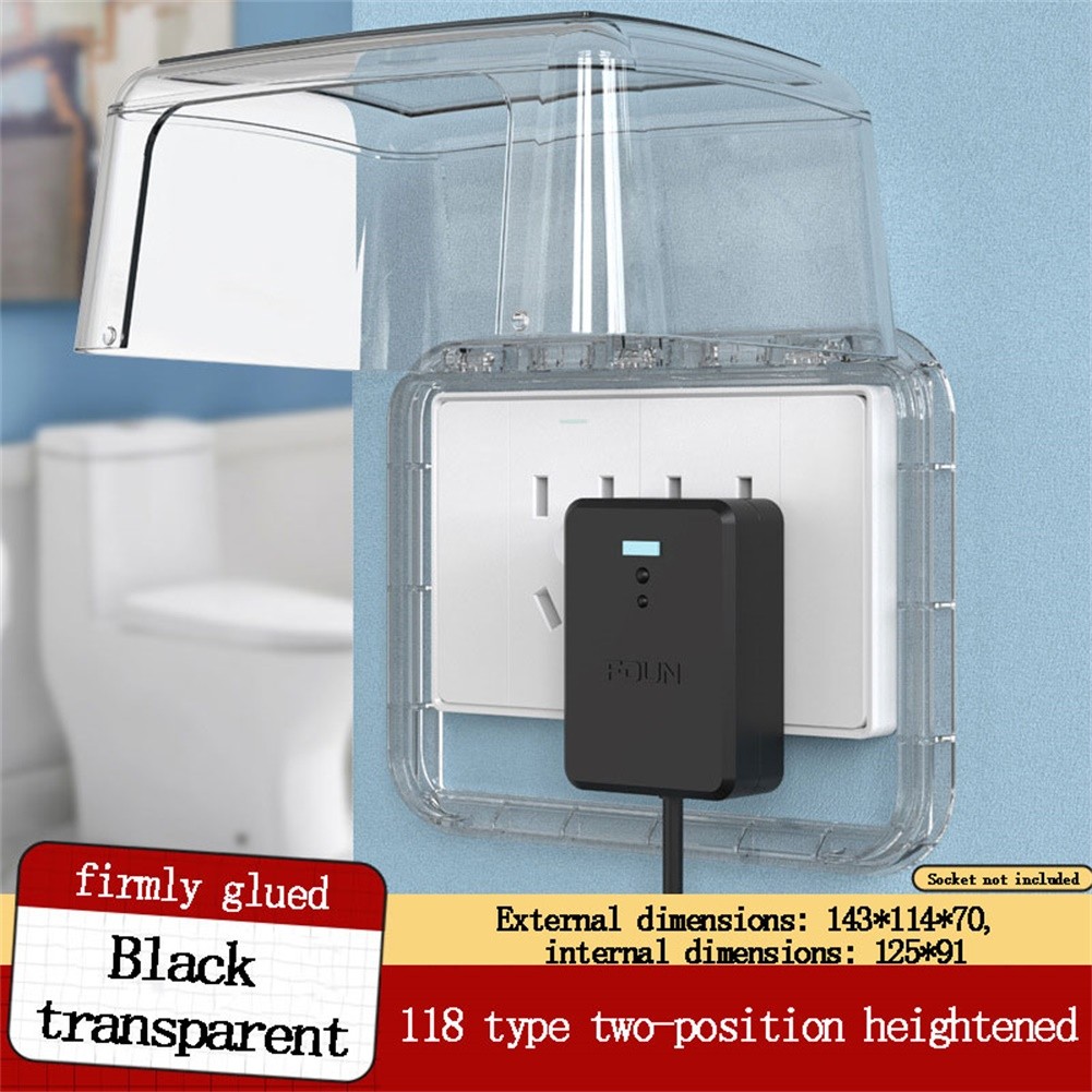 Sealed Lid Bathroom Socket Protection 118 Waterproof Cover Fits Large Connectors