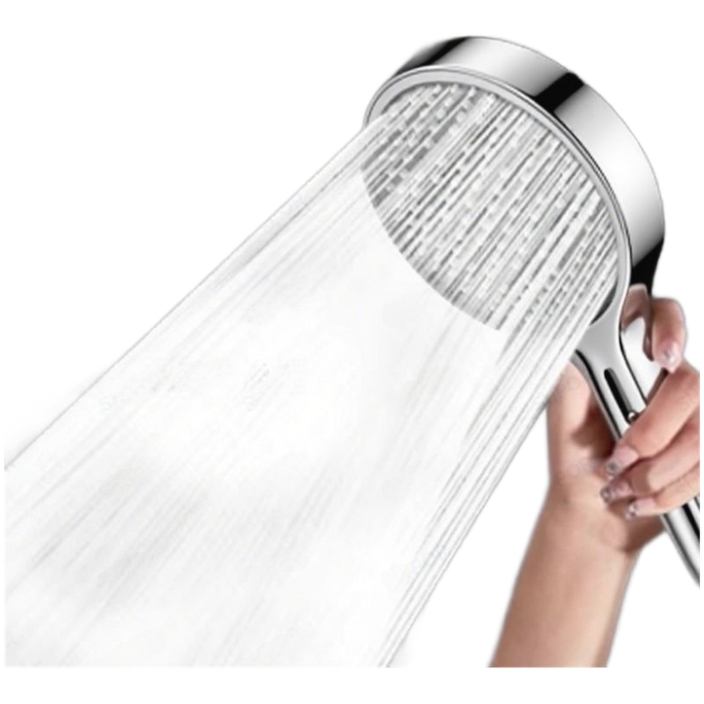 Handheld Shower Head with Air Pressure Boost Four Spray Modes Large Panel