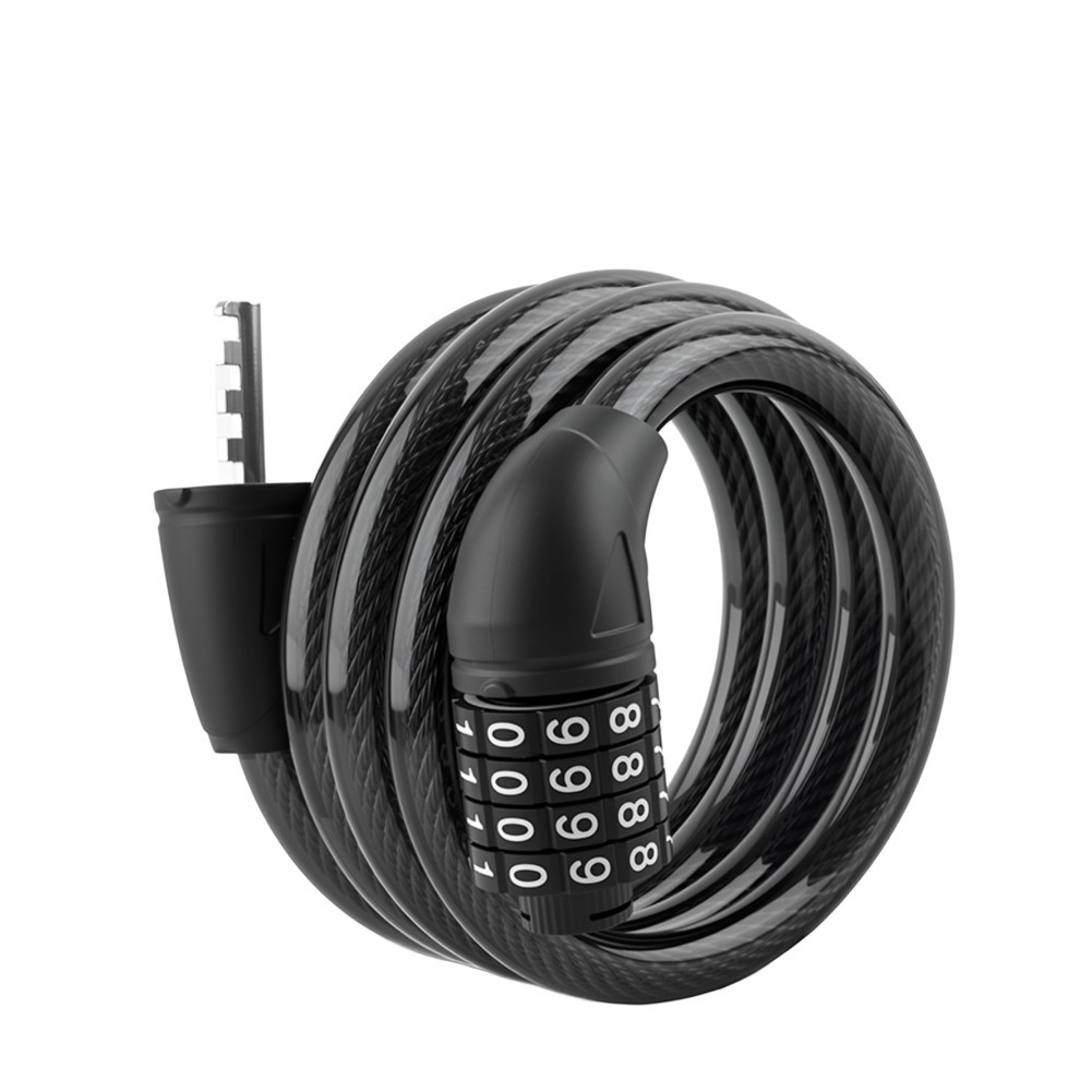 Keyless 4 Digit Combination Bike Lock with 120cm Steel Cable for Bicycle Safety
