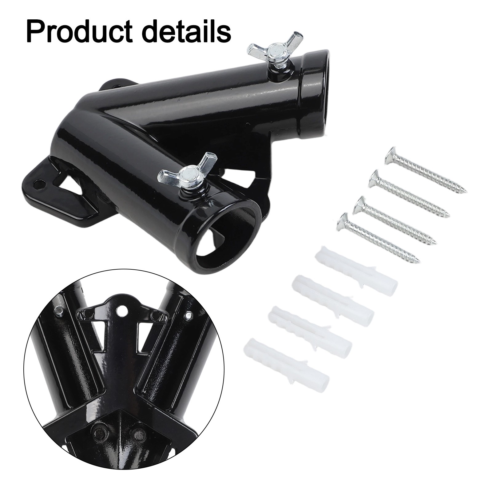 V Shape Flag Pole Bracket Holder Dual Slots for Two Flags Display