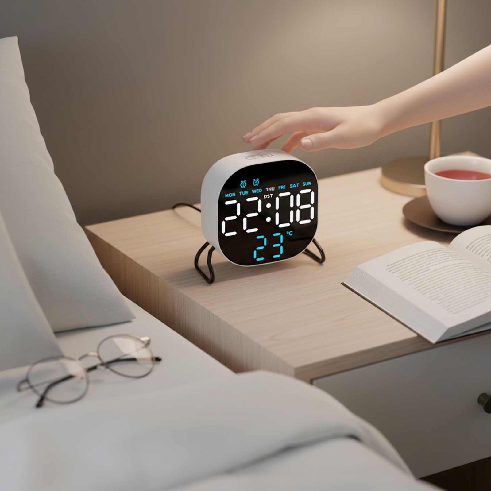 Multifunctional LED Alarm Clock Desktop with Countdown Timer and Night Light