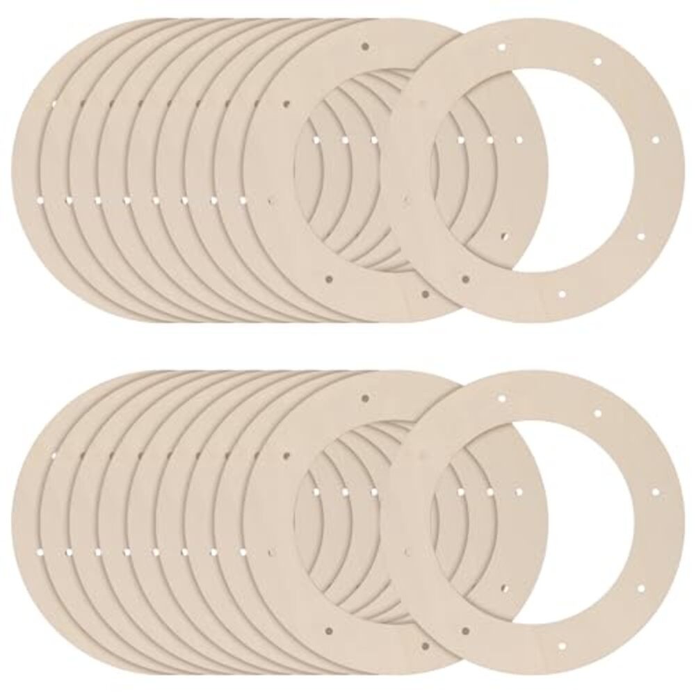 Set of 20 Wooden Wreath Frames with For Hanging Holes for DIY For Crafts
