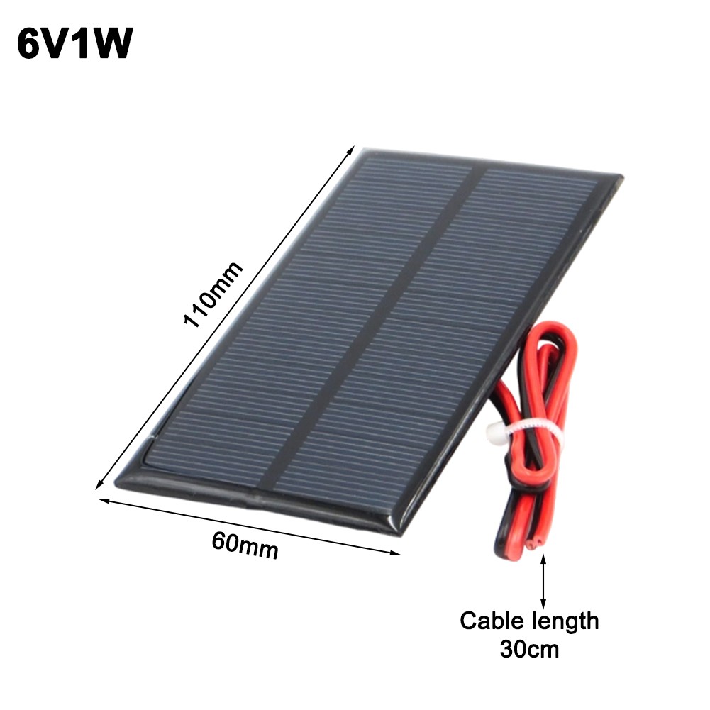 Compact Solar Panel 6V 1W with Cable for Solar Powered Outdoor Projects