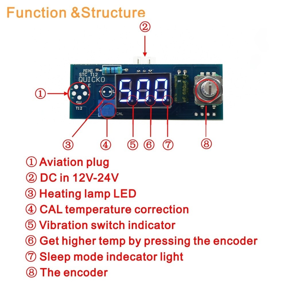 Compact STCT12 Soldering Iron Kit with Temperature Controller and Accessories