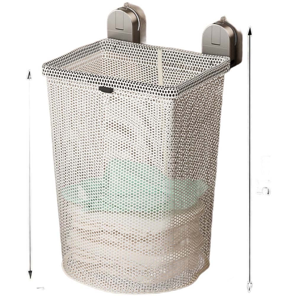 Space Saving Foldable Laundry Basket Wall Mounted Large Capacity Mesh Organizer