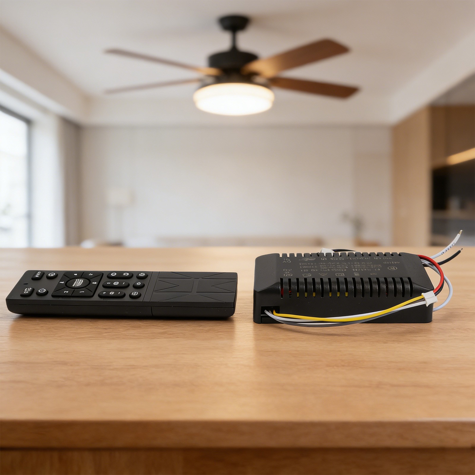 Remote Control for Ceiling Fan Light 6 Speed Settings Battery Monitoring