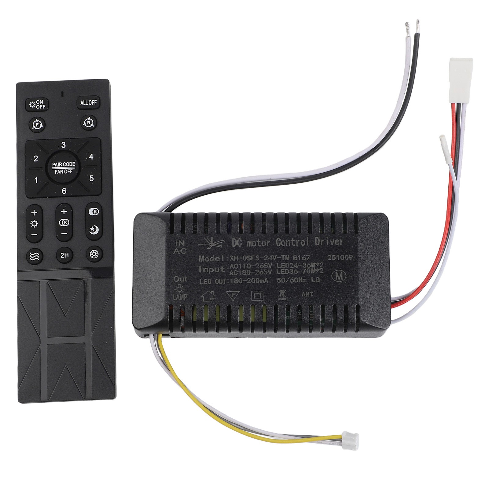Remote Control for Ceiling Fan Light 6 Speed Settings Battery Monitoring