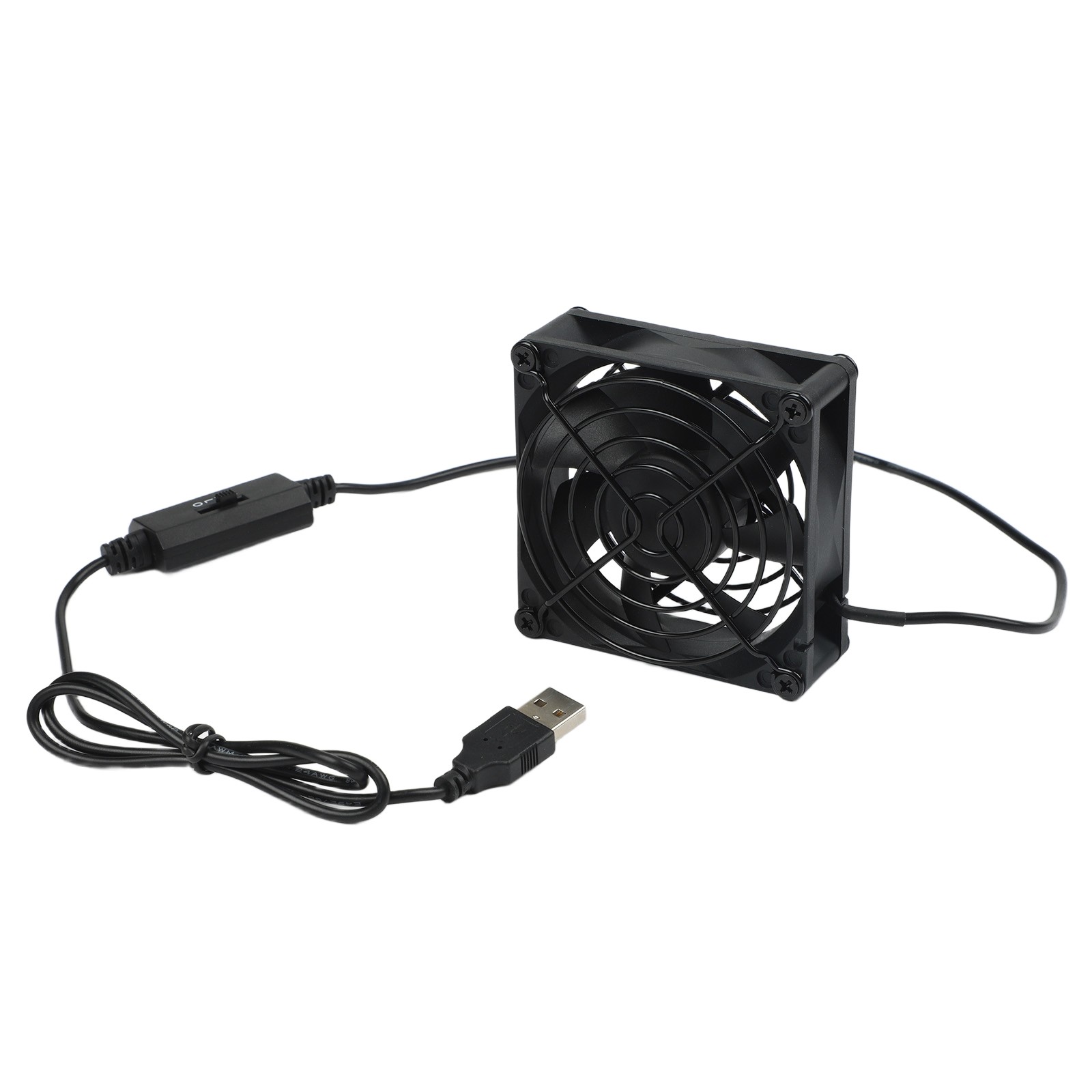 USB Fan with Three Adjustable Speeds and 5V Power for Router and PC Cooling