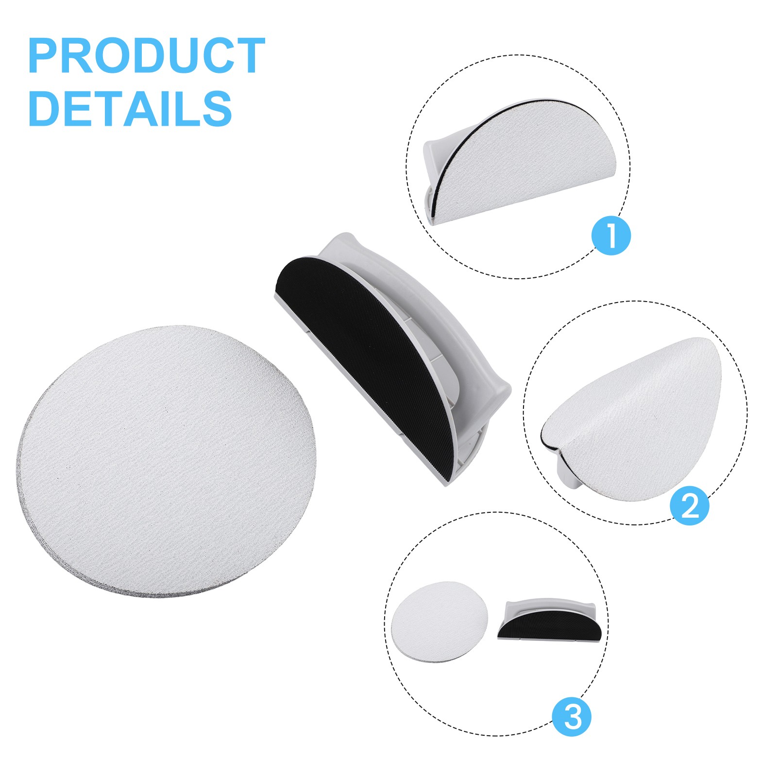 Multifunctional Half Round Corner Sanding Tool with 10 Replaceable Sandpapers