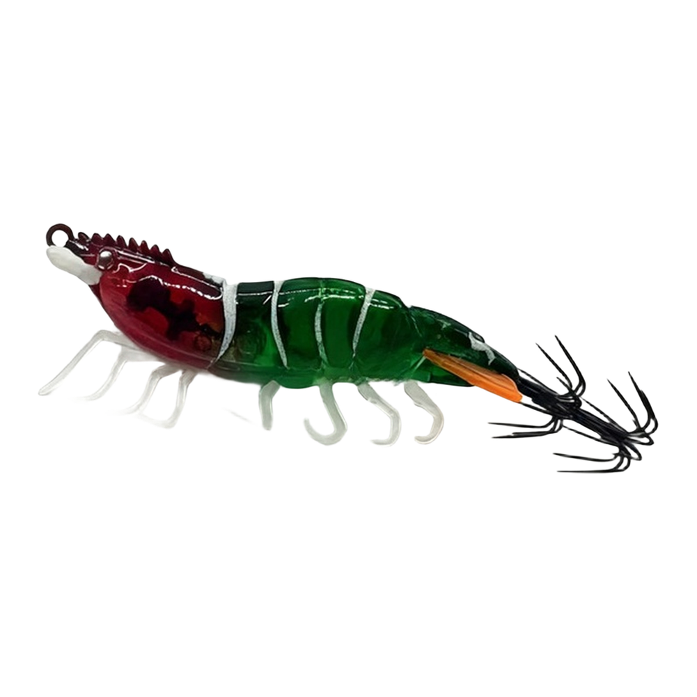 Slow Sinking Wood Shrimp Hook Glow Beads for Soft Leg Squid Lure Fishing