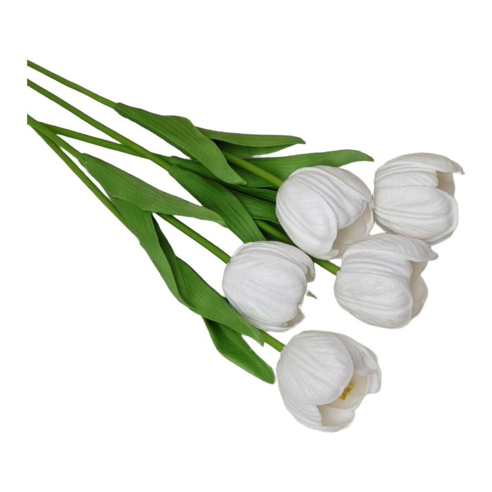 Artificial Tulip Silk Flowers Set with Flexible Stems for Home Wedding Decor