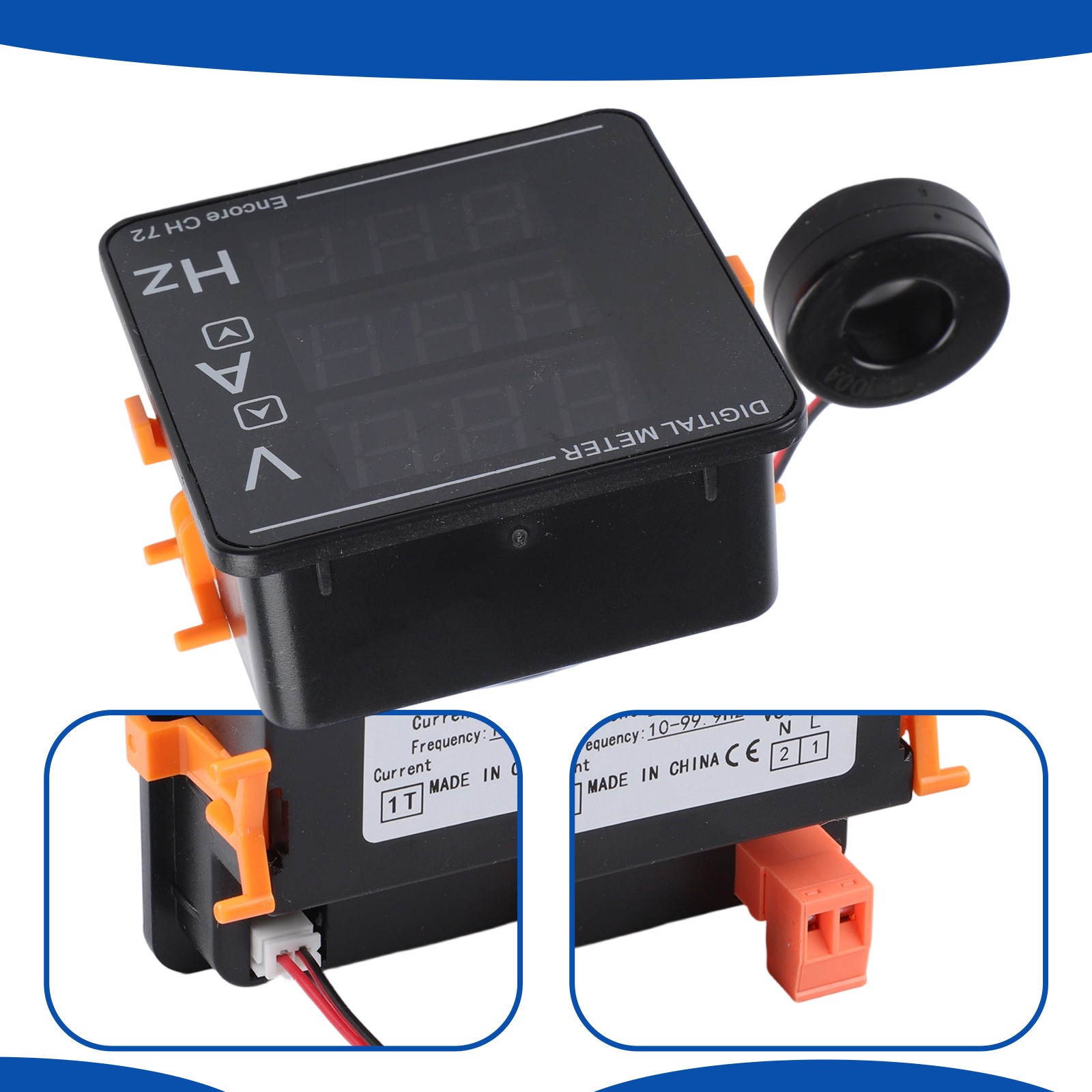 CH72 Digital Panel Meter AC Voltage Current Frequency 72x72mm Measurement Tool