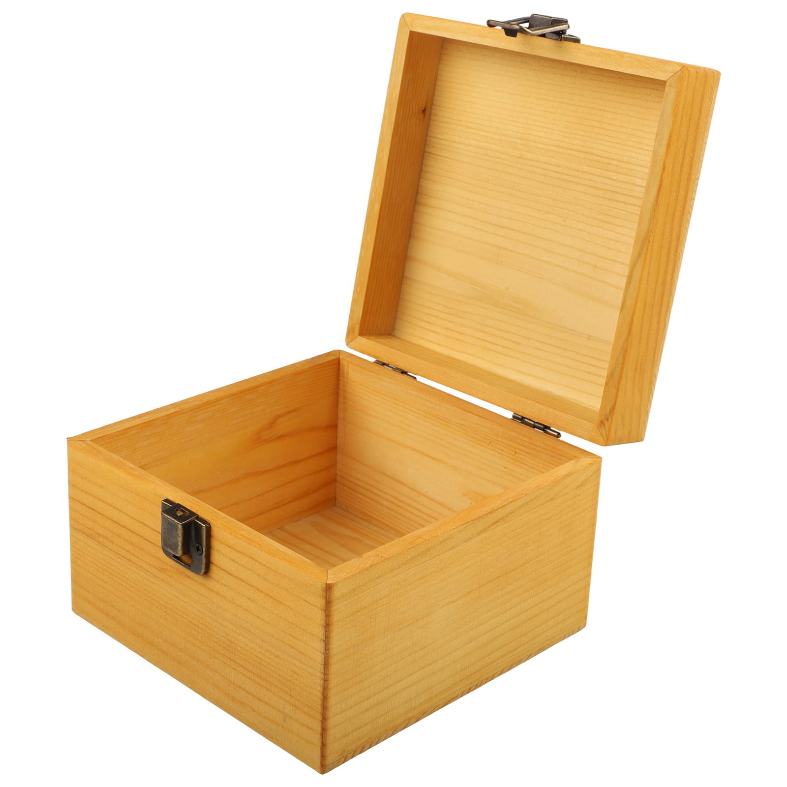 Wooden Storage Box Pine Rectangular Flip Solid Wood Box Handmade Craft-Case