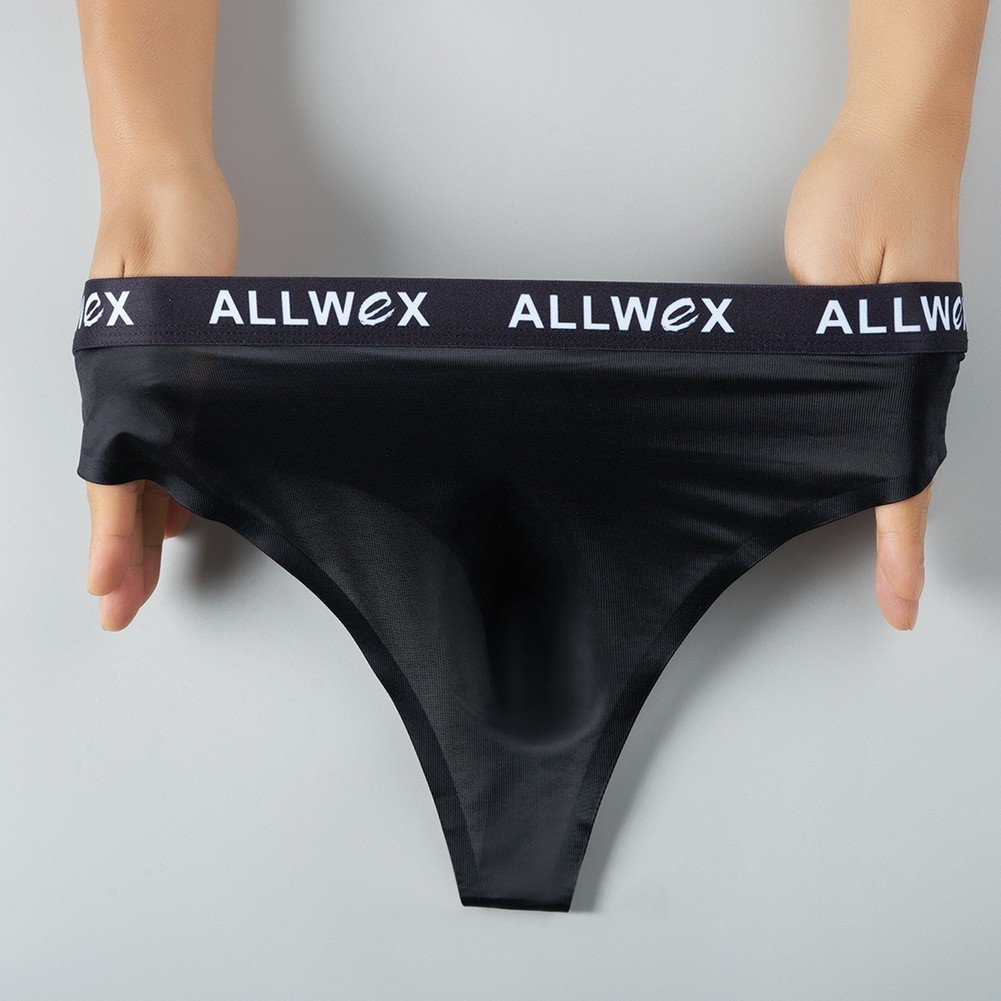 Smooth Men Ice Silk Underwear Thong Seamless Bulge Pouch Compact Design