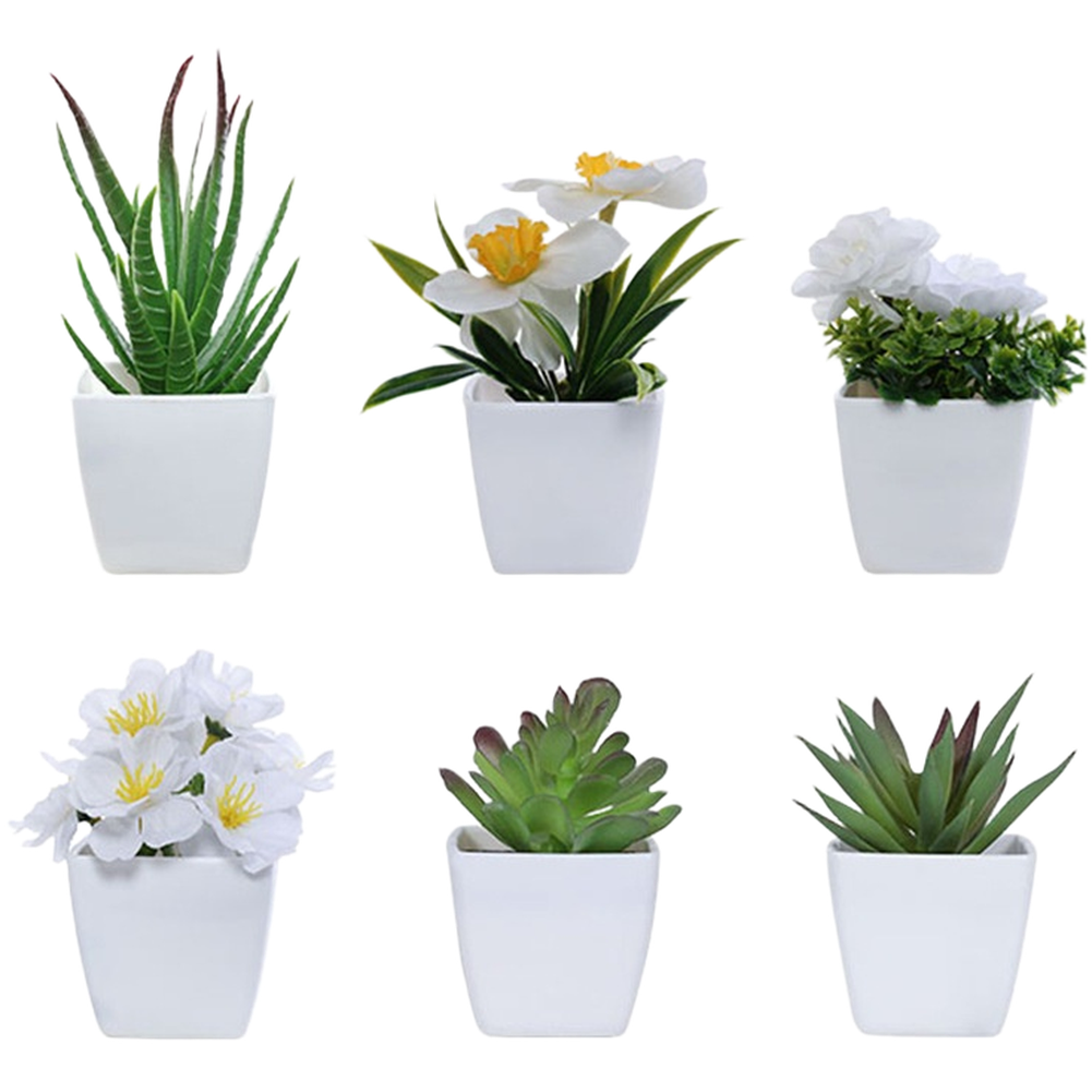Set of Artificial Potted Succulent Roses for Stylish For Home or Office Decor