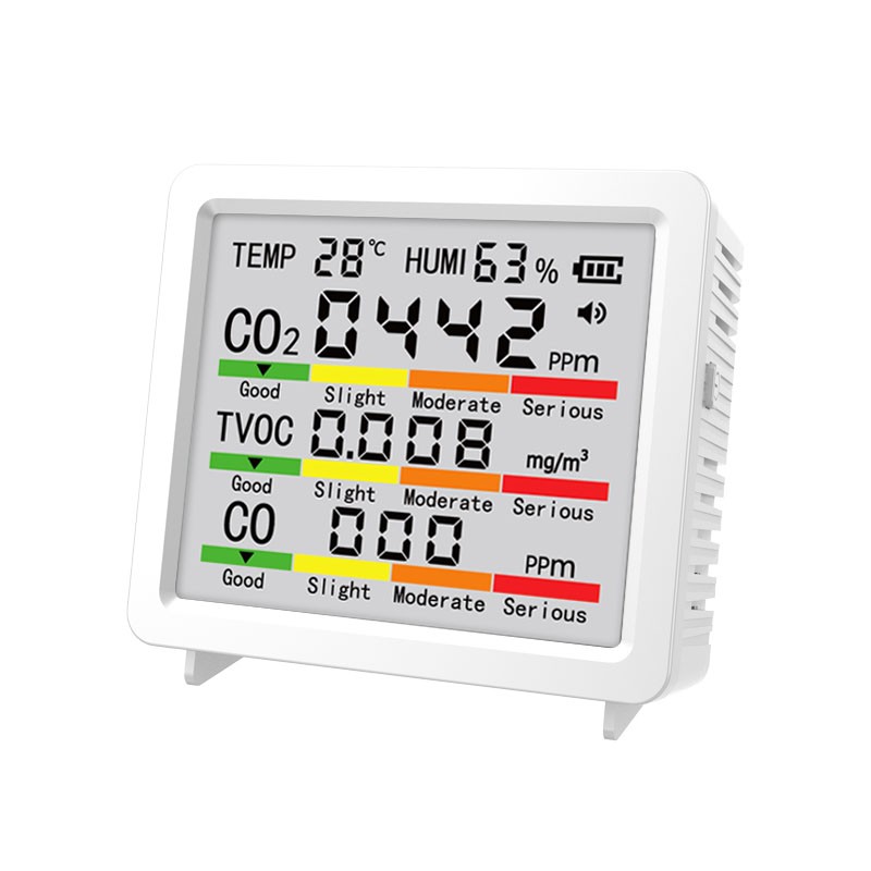 Air Quality Monitor with Temp and Humidity Sensor and Large LCD Display