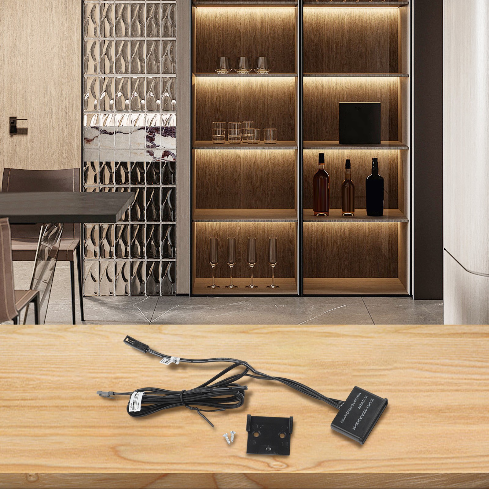 Dual Door Sensor Ultra Thin LED Strip for Automatic Closet Lighting Use