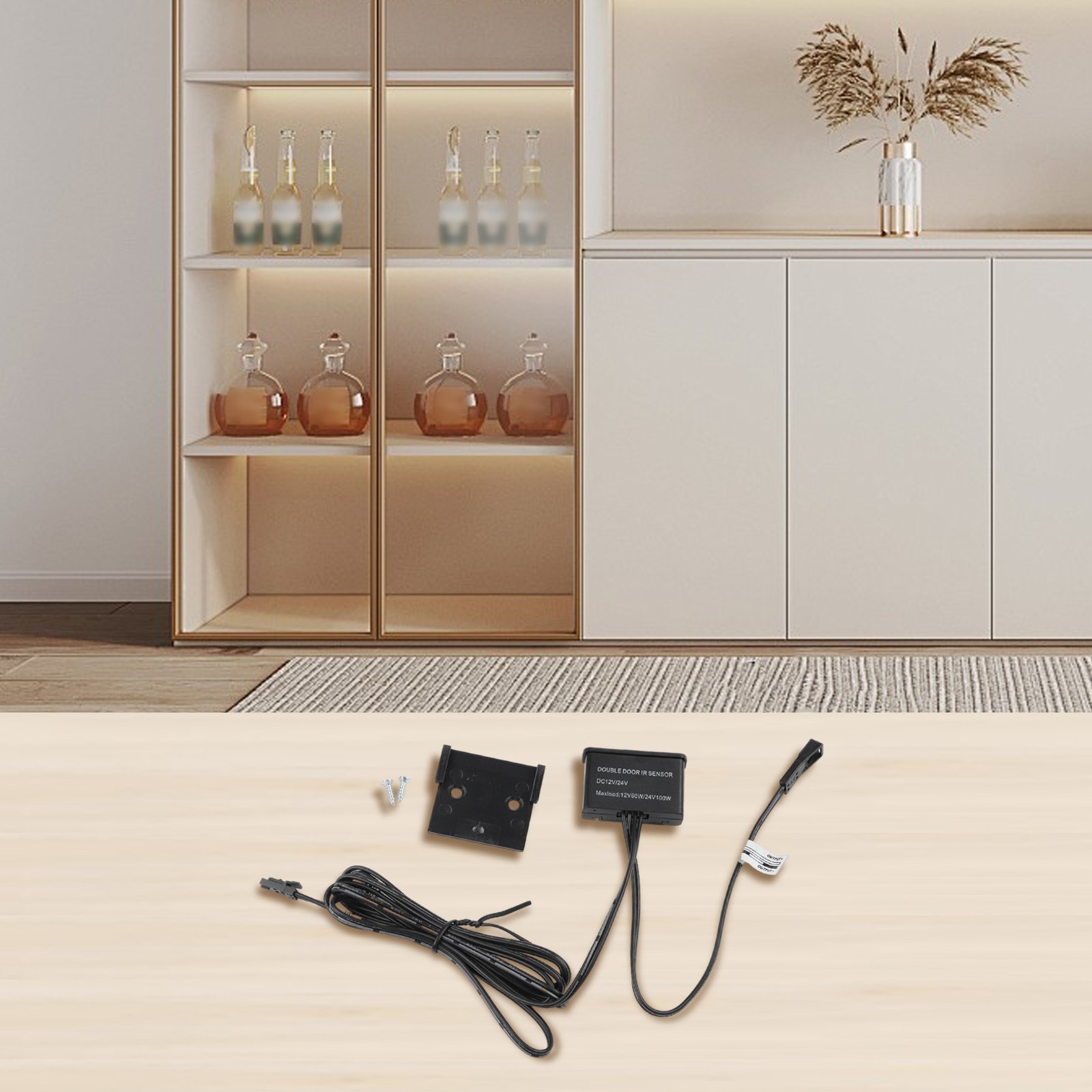 Dual Door Sensor Ultra Thin LED Strip for Automatic Closet Lighting Use