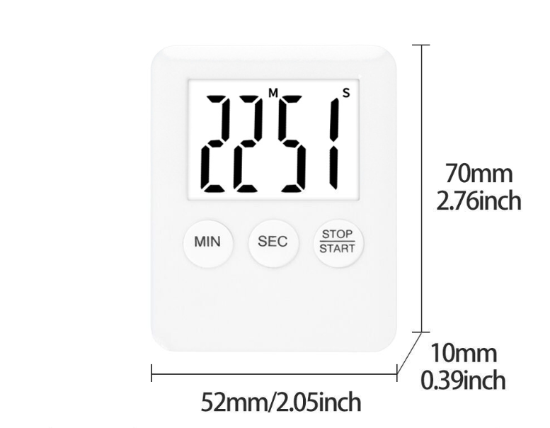 Noiseless LED For Kitchen Timer Magnetic Mount Countdown for Cooking Tasks