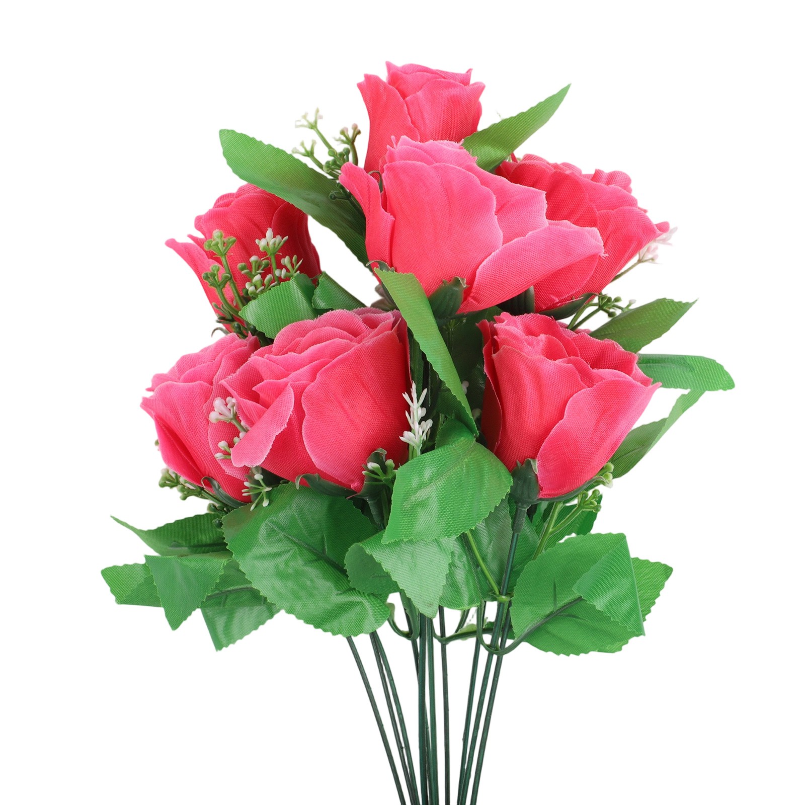 Impressive 10 Heads Artificial Rose Bud Bunch for Wedding and Outdoor Events