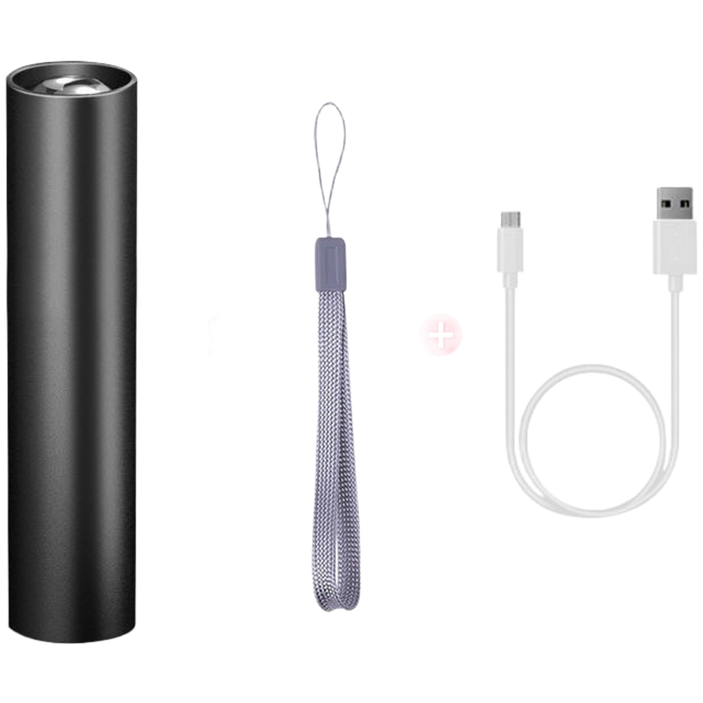 Portable LED Flashlight USB Rechargeable for For MINI Zoom Focus Long Range