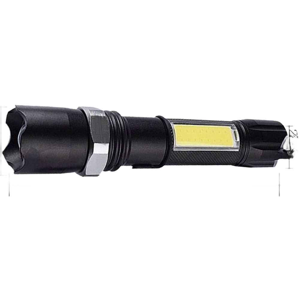 BRIGHT HANDHELD LED Flashlight with 360 Rotation Zoom XPE and COB ...