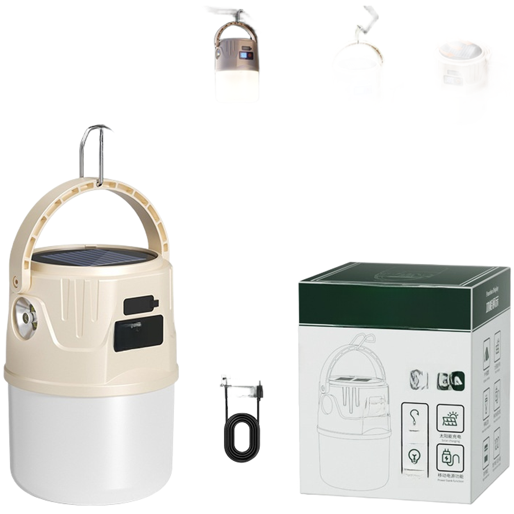 Efficient Solar Charging Camping Light with 4 Lighting Modes for Travel