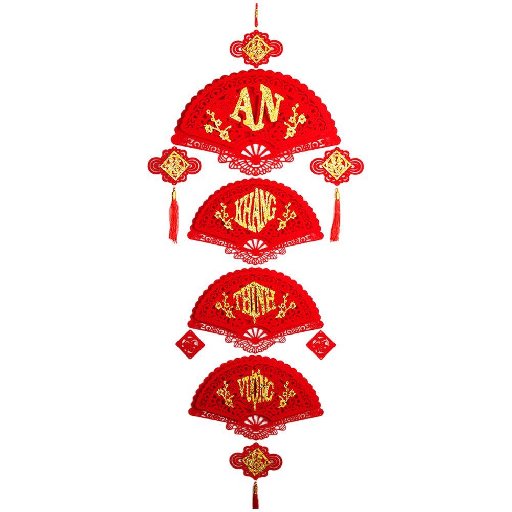 Four Piece Vietnamese New Year Felt Door Hanging Set for Home Decoration