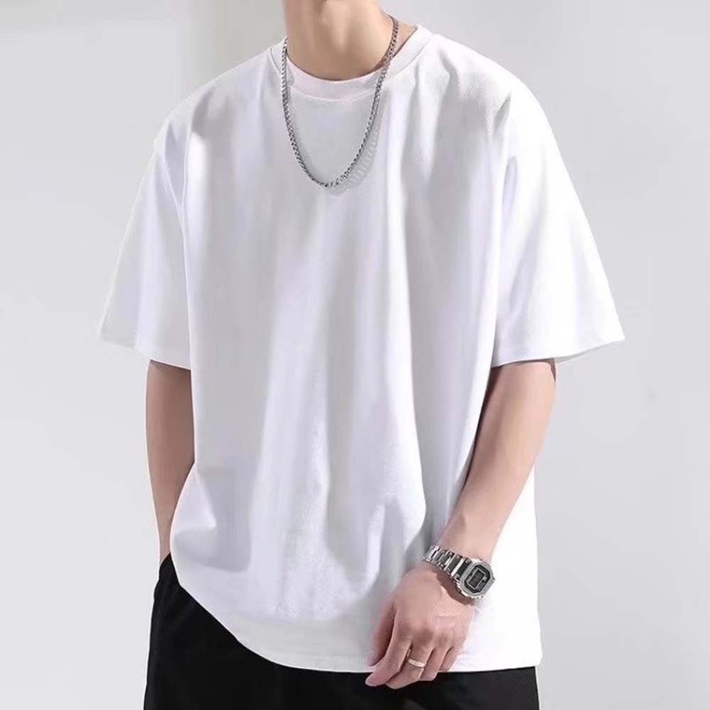For Daily Wear Men’s Oversized Tee Solid Color Shirt 96%Polyester+4%Spandex