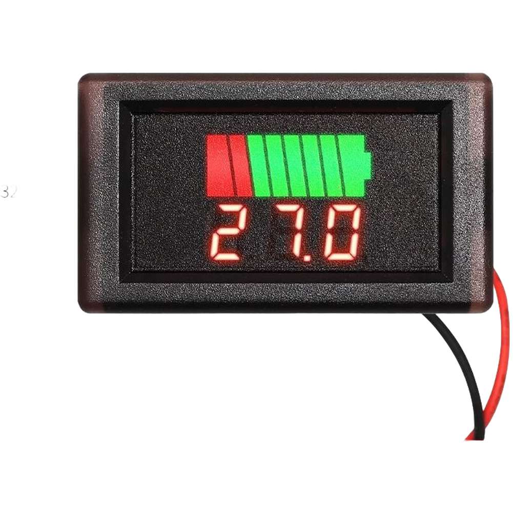 Digital LED Battery Voltage Meter for Electric Bikes with Waterproof Design