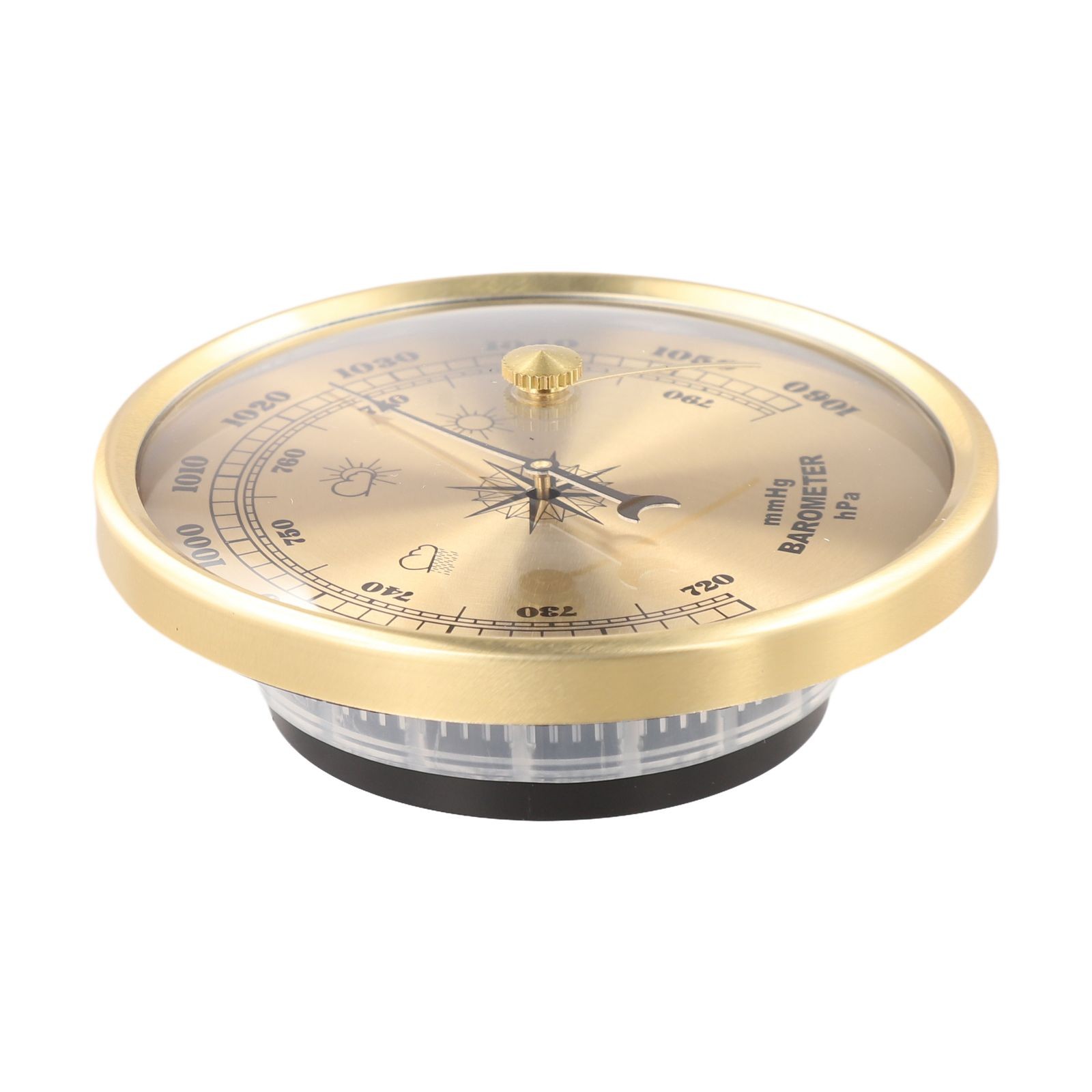 Mechanical Barometer Clock with Metal Frame for Accurate Weather Reading