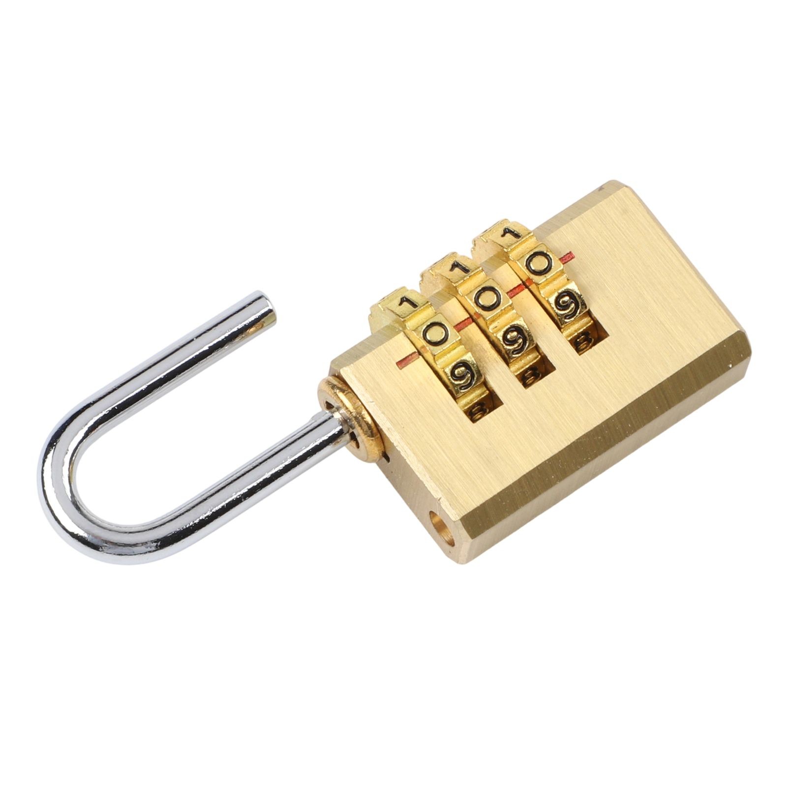 Travel Friendly Brass Padlock 4 Digit Combination Lock for Locker and Toolbox