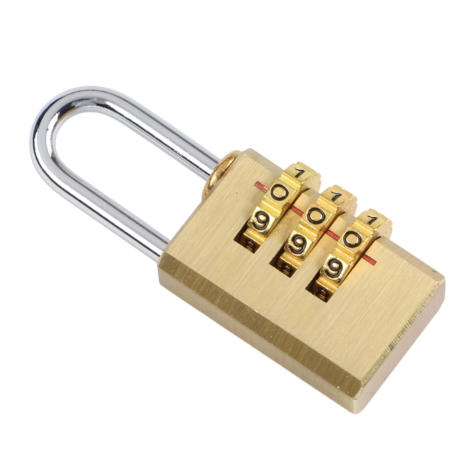 Travel Friendly Brass Padlock 4 Digit Combination Lock for Locker and Toolbox