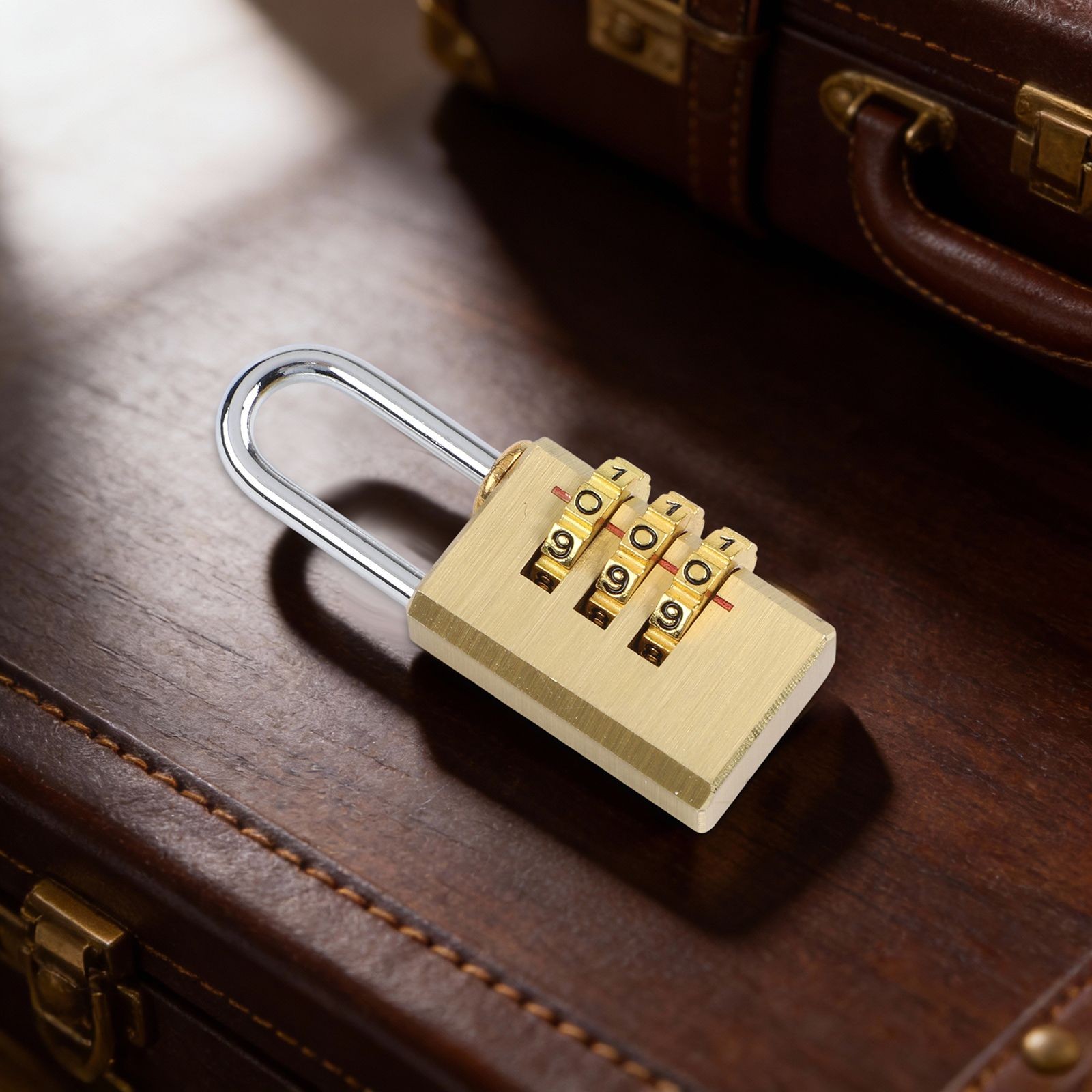 Travel Friendly Brass Padlock 4 Digit Combination Lock for Locker and Toolbox