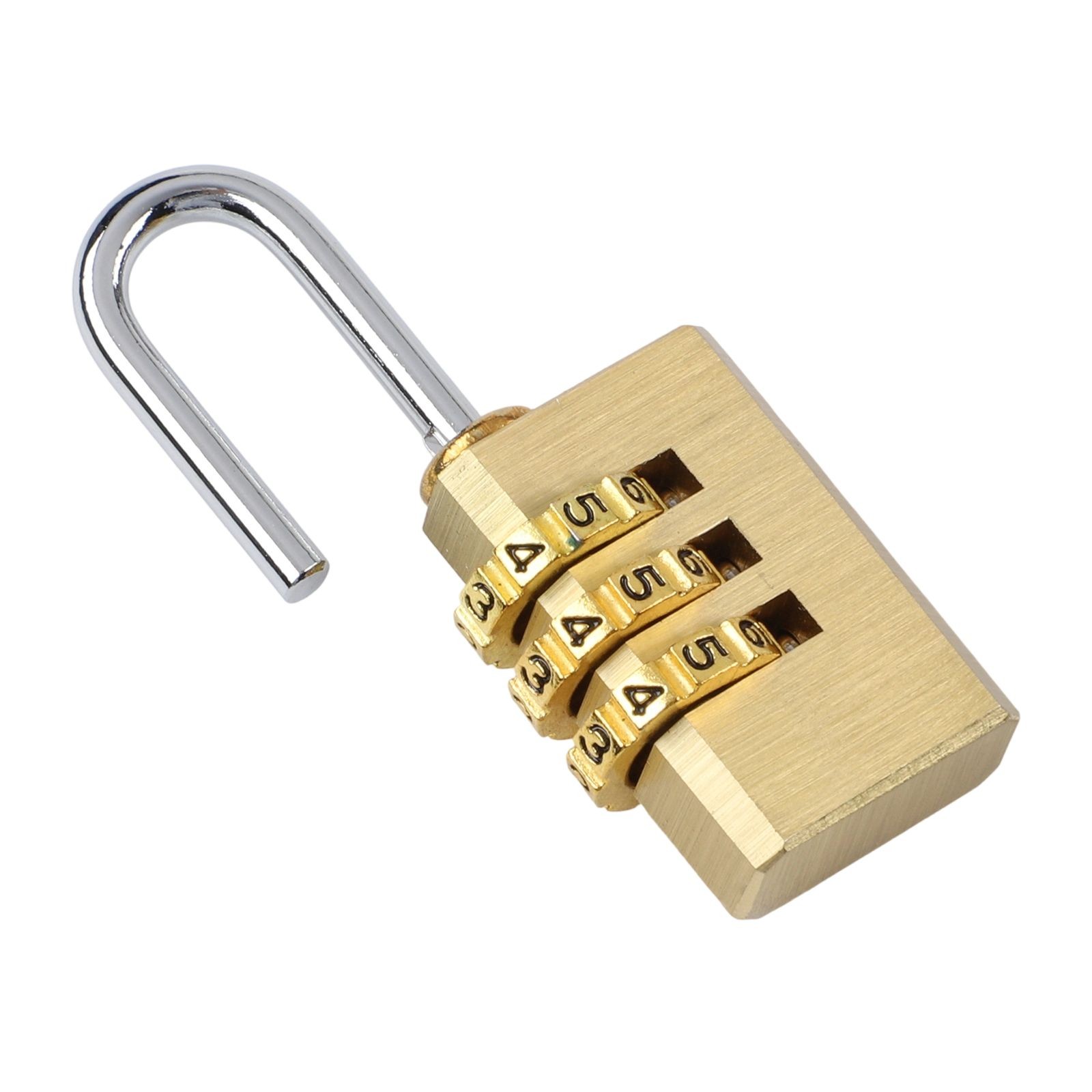 Travel Friendly Brass Padlock 4 Digit Combination Lock for Locker and Toolbox