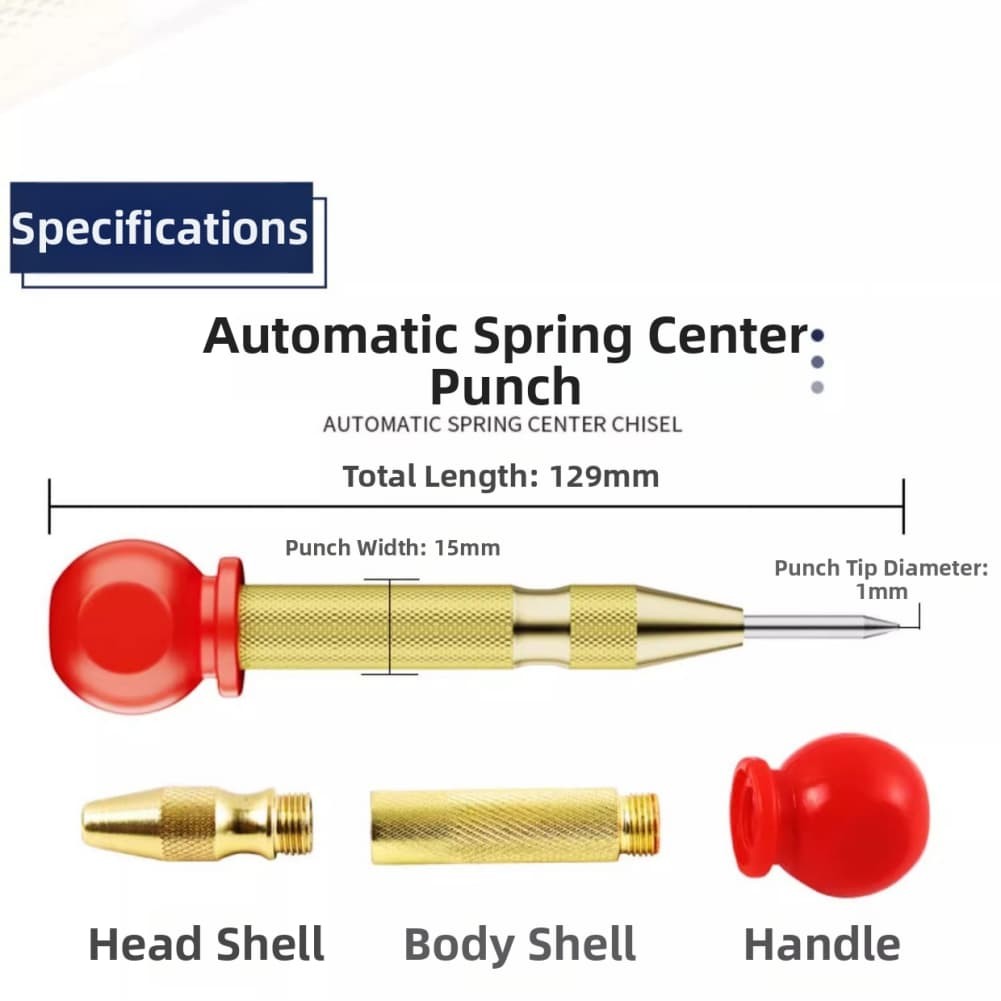 Adjustable Automatic Center Punch for Metal Wood and Plastic Marking Tasks