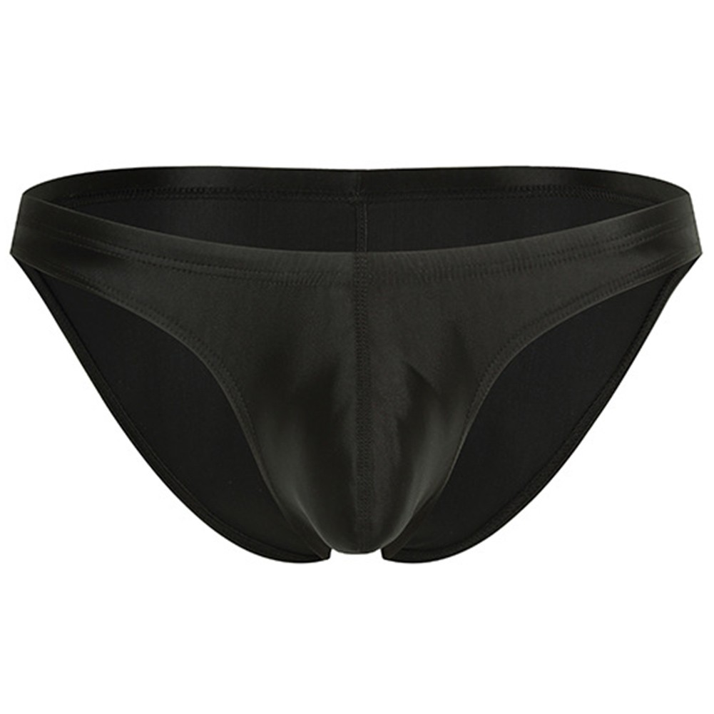 Breathable Underwear Mens Silk Briefs 80% Nylon 20% Spandex Bulge Pouch Design