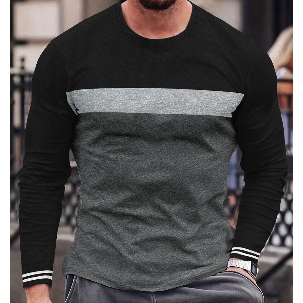 Men Long Sleeve Tee Vacation Holiday Daily Wear Home Wear For Vacation