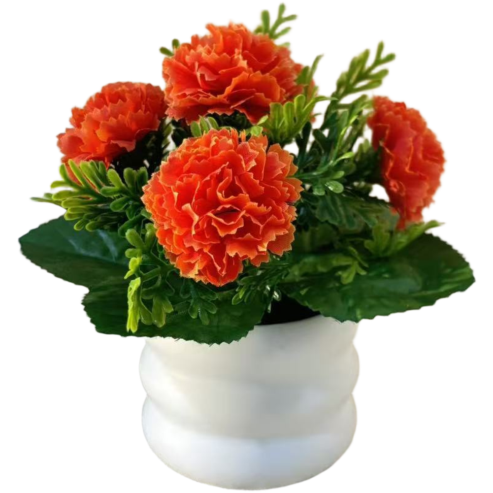 Silk Carnation Flower Arrangement 5 Pack for Living Room Bedroom Decor