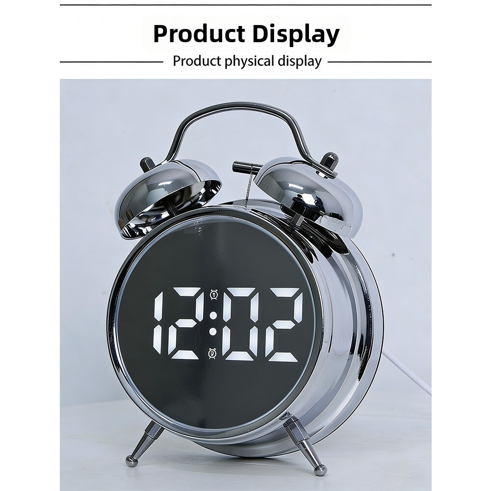 Loud Alarm Clock For Bedside Table Energy Saving Mode Low Battery Indicator