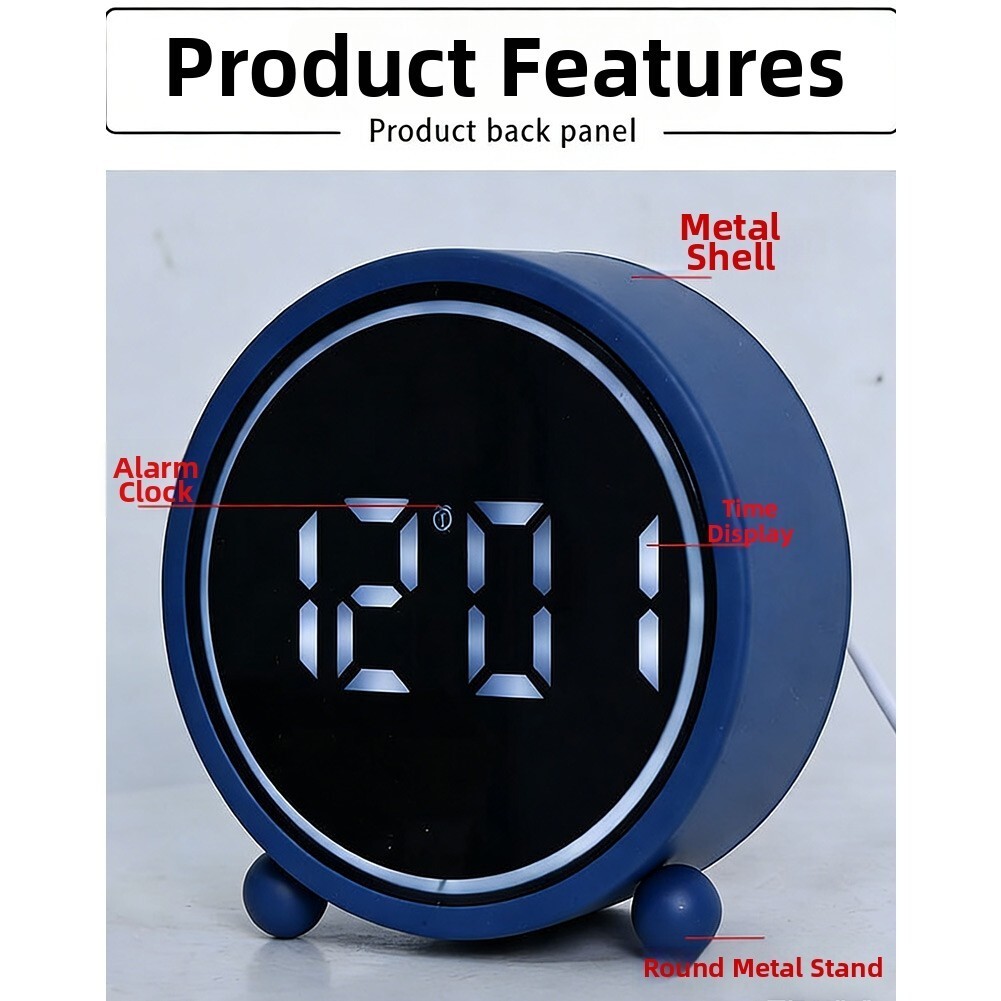 Analog Tabletop Clock Small For Desktop Alarm Clock with Silent Operation USB