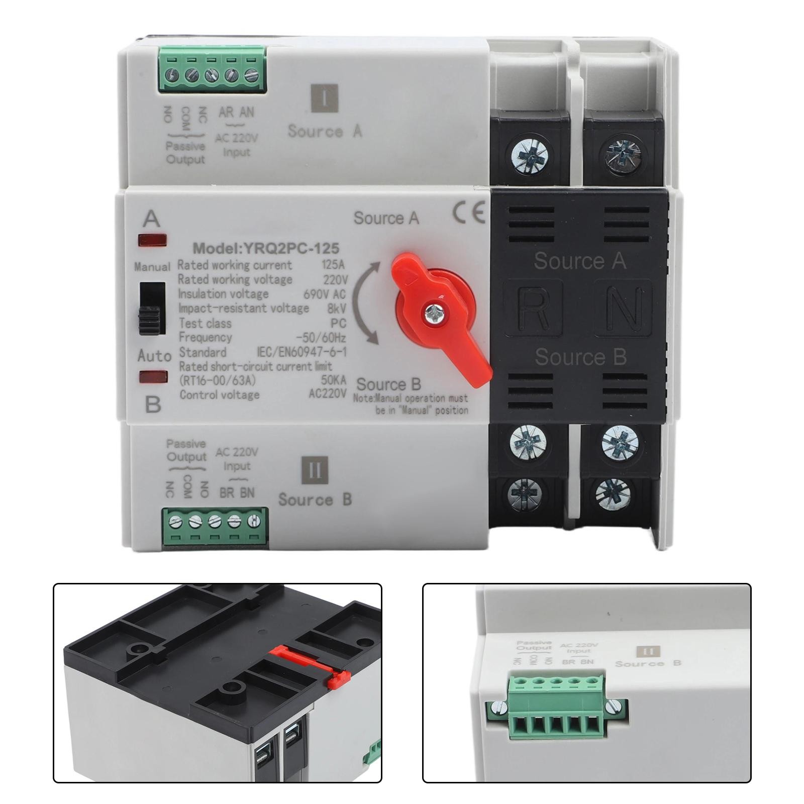 Transfer Switch Changeover Switch Indoor & Outdoor AC 220V Transfer Switch