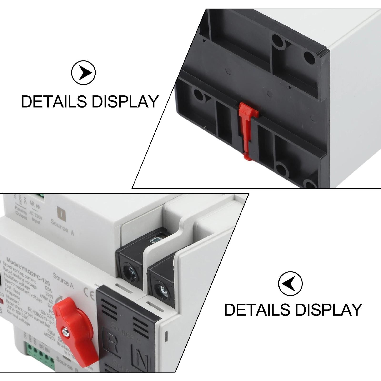 Transfer Switch Changeover Switch 125A 50/60Hz AC 220V Transfer Switch