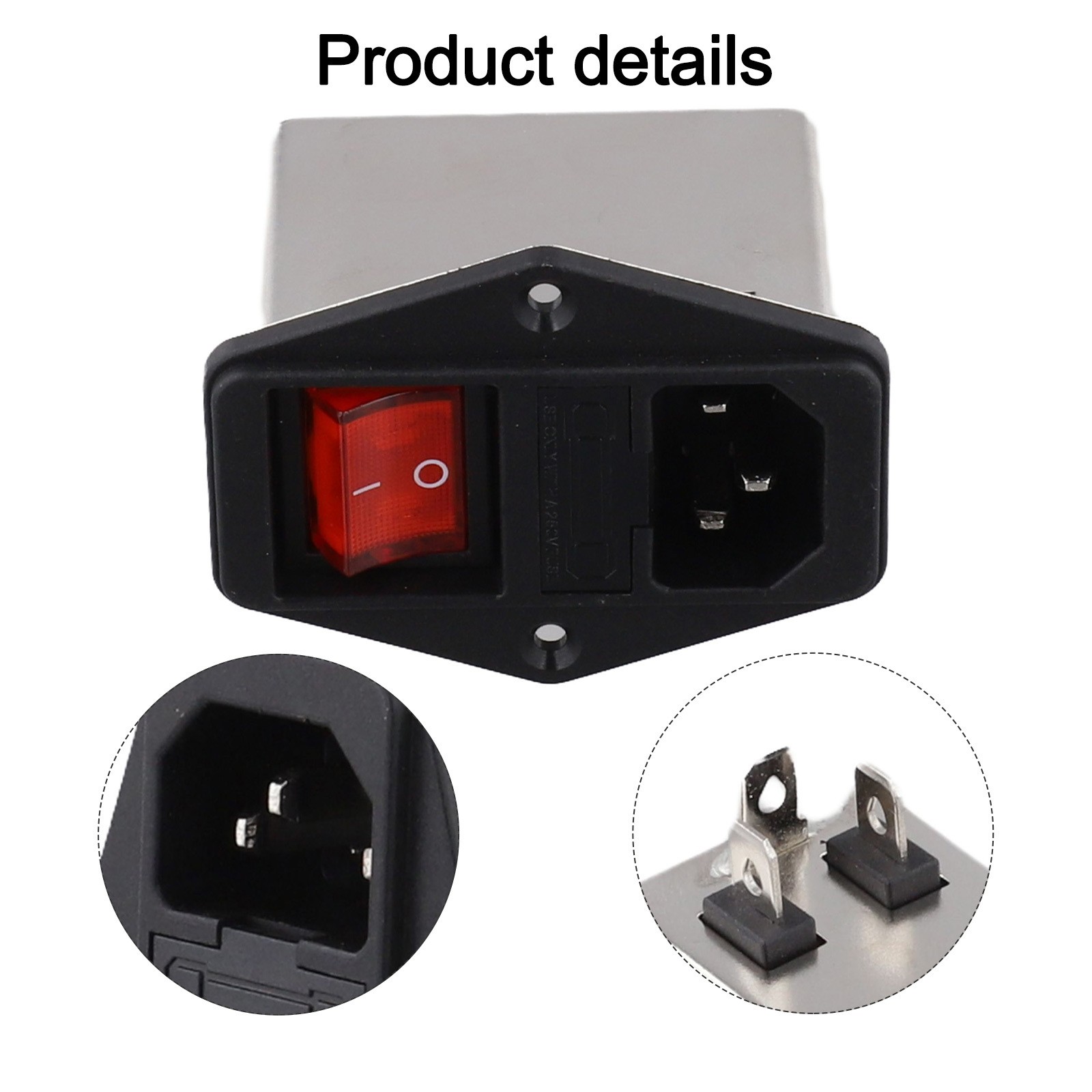 Netzfilter Kaltgerätesteckdose Typ mit Licht Sicherheitsschalter 3A 6A 10A CW2B - Produktbild 8