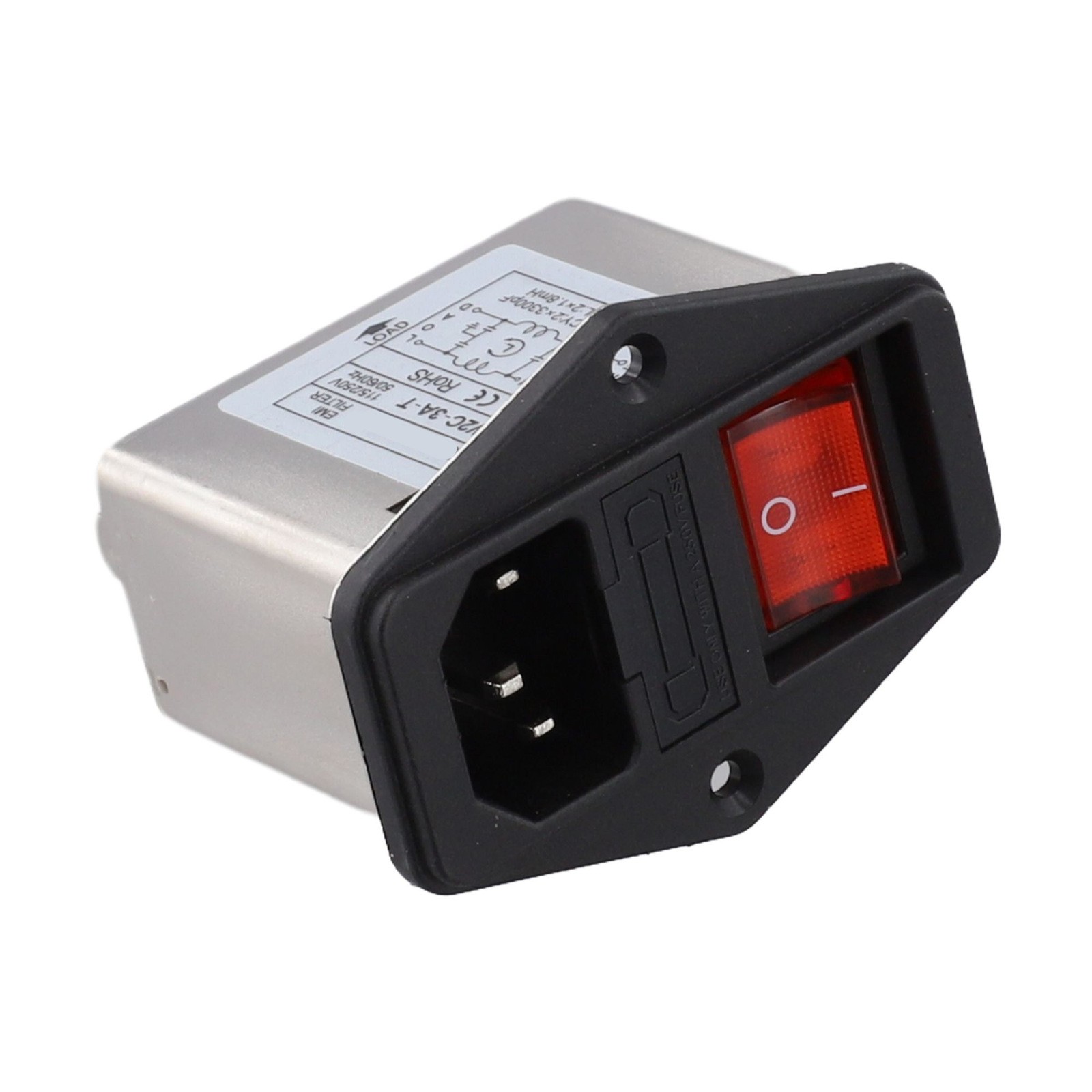 Netzfilter Kaltgerätesteckdose Typ mit Licht Sicherheitsschalter 3A 6A 10A CW2B - Produktbild 4
