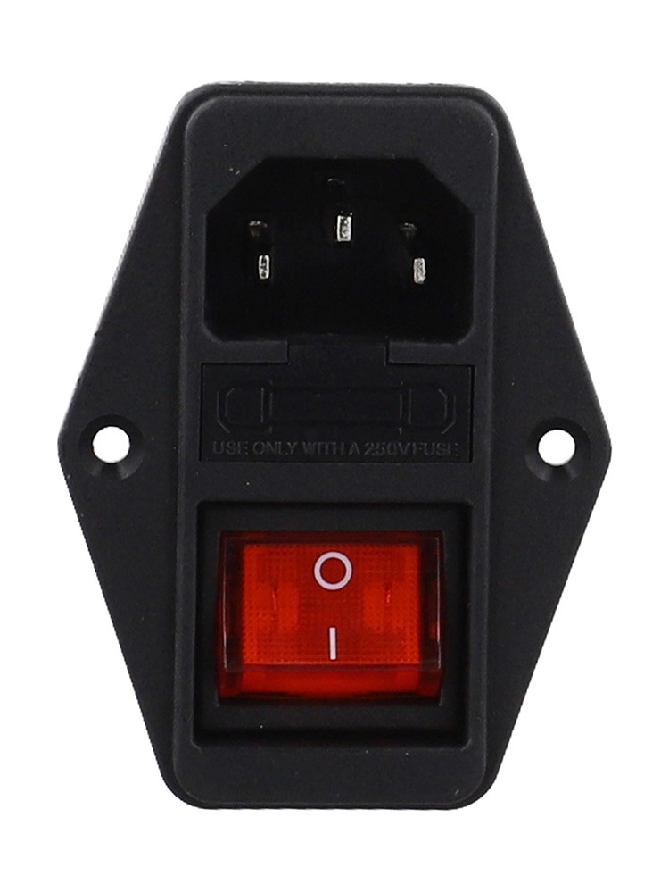 Netzfilter Kaltgerätesteckdose Typ mit Licht Sicherheitsschalter 3A 6A 10A CW2B - Produktbild 3