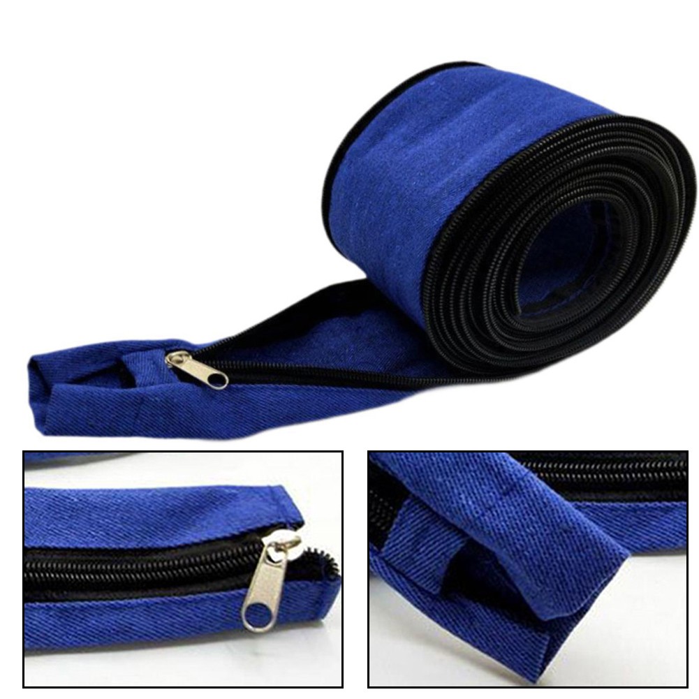 For Welding Torch Cable Cover Zippered Fabric Protector Anti Static Sheath Blue