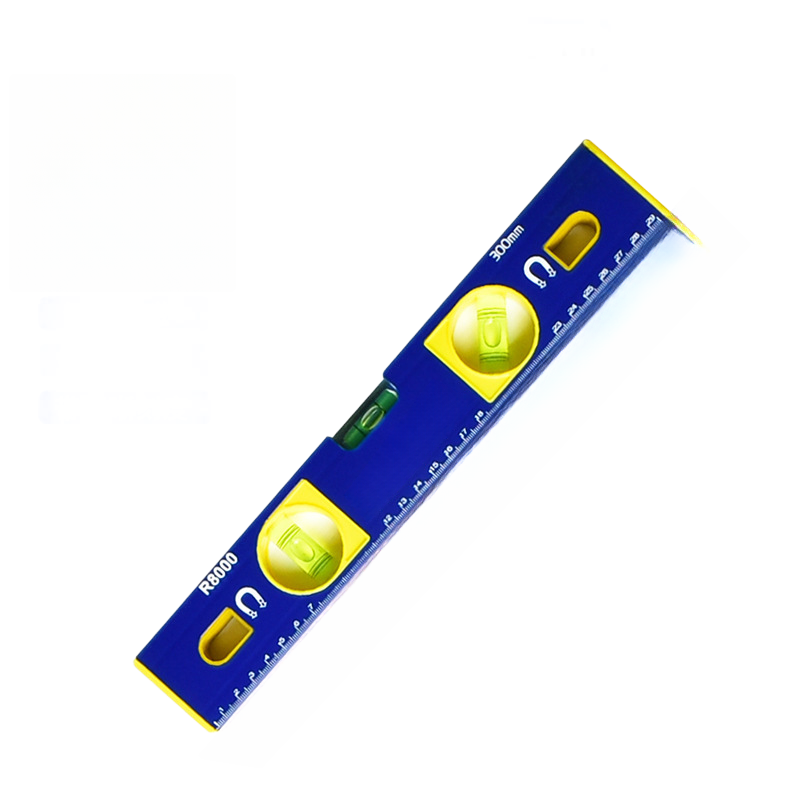 30cm Magnetic Level Ruler Measures Horizontal Vertical and 45 Degree Angles
