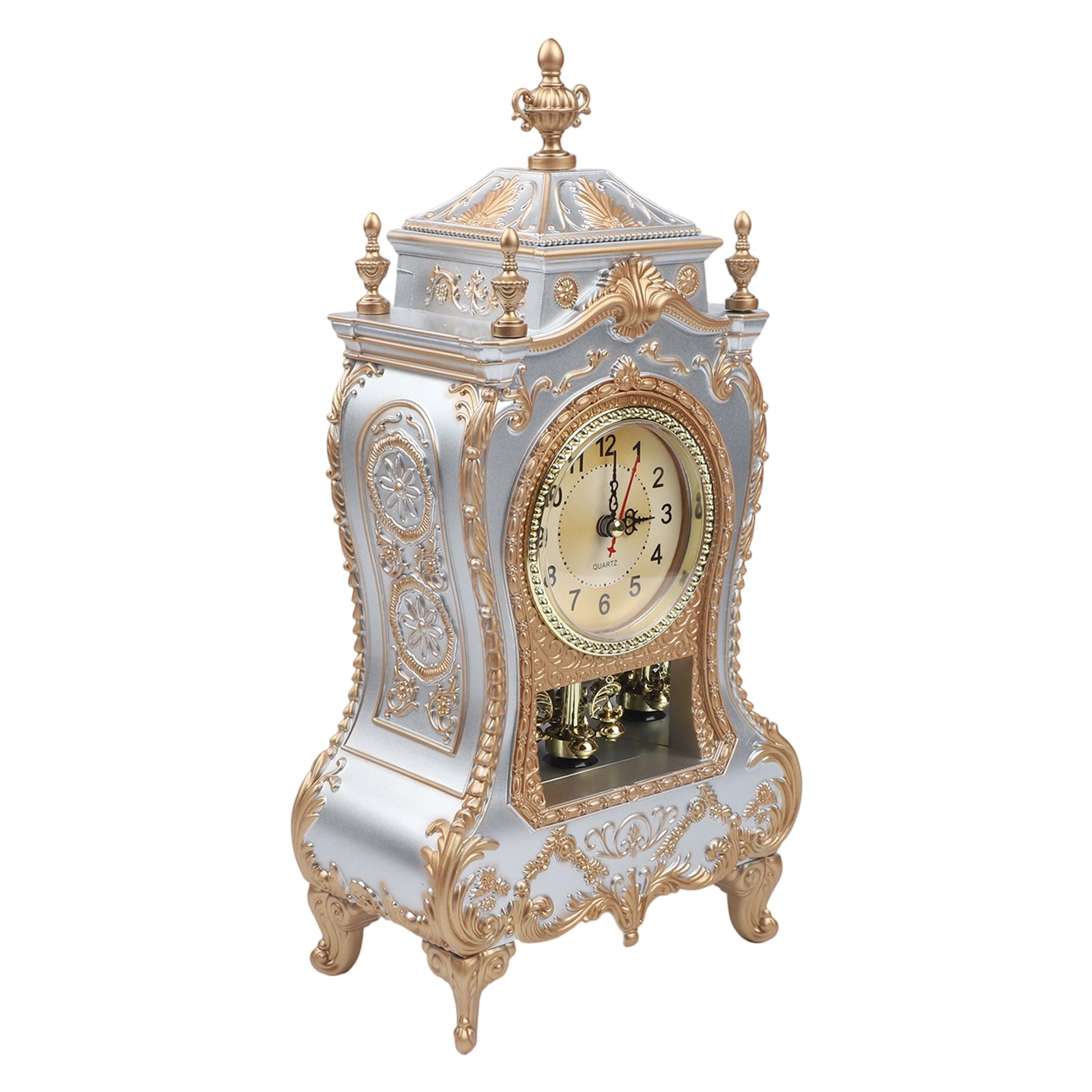 Antique Style Table Clock Silent Sweep Second Decorative Clock for Quiet Spaces